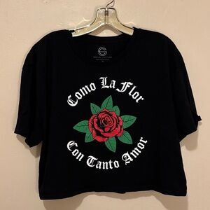 Social Culture Black Floral Graphic Tee